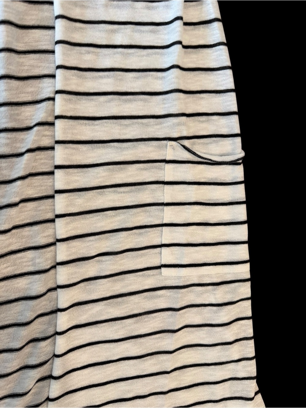 White House Black Market WHBM White Black Striped Long Cardigan NWT Medium P $78 - Picture 3 of 6